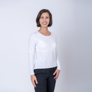 Camiseta Dama ML Cuello U Blanca