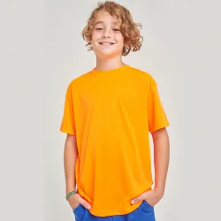 Camiseta Dry Niño Naranja Fluo