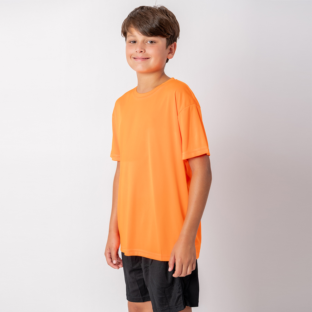 Camiseta Dry Niño Naranja Fluo