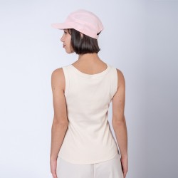 Musculosa dama rib beige