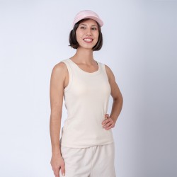 Musculosa dama rib beige