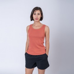 Musculosa dama rib terracota