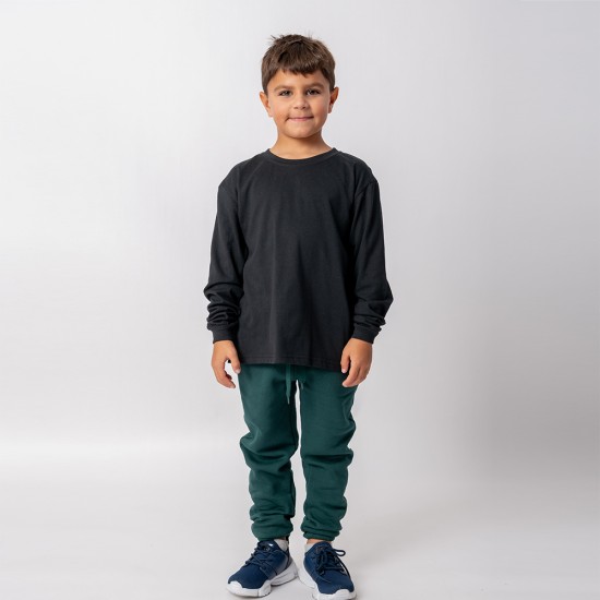 Camiseta Niño manga larga con puño Negra