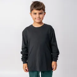 Camiseta Niño manga larga con puño Negra