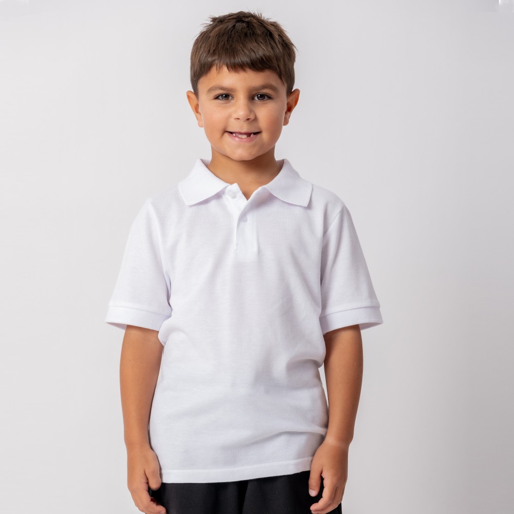 Remera Polo Niño Mix Blanco