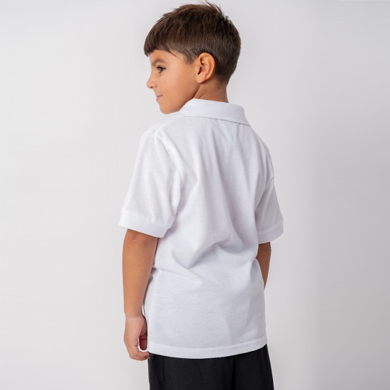 Remera Polo Niño Mix Blanco