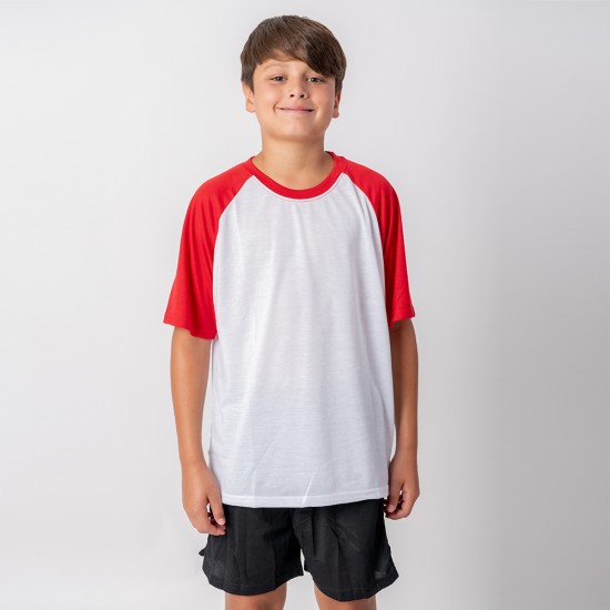 Camiseta Niño Subliprint blanco/rojo