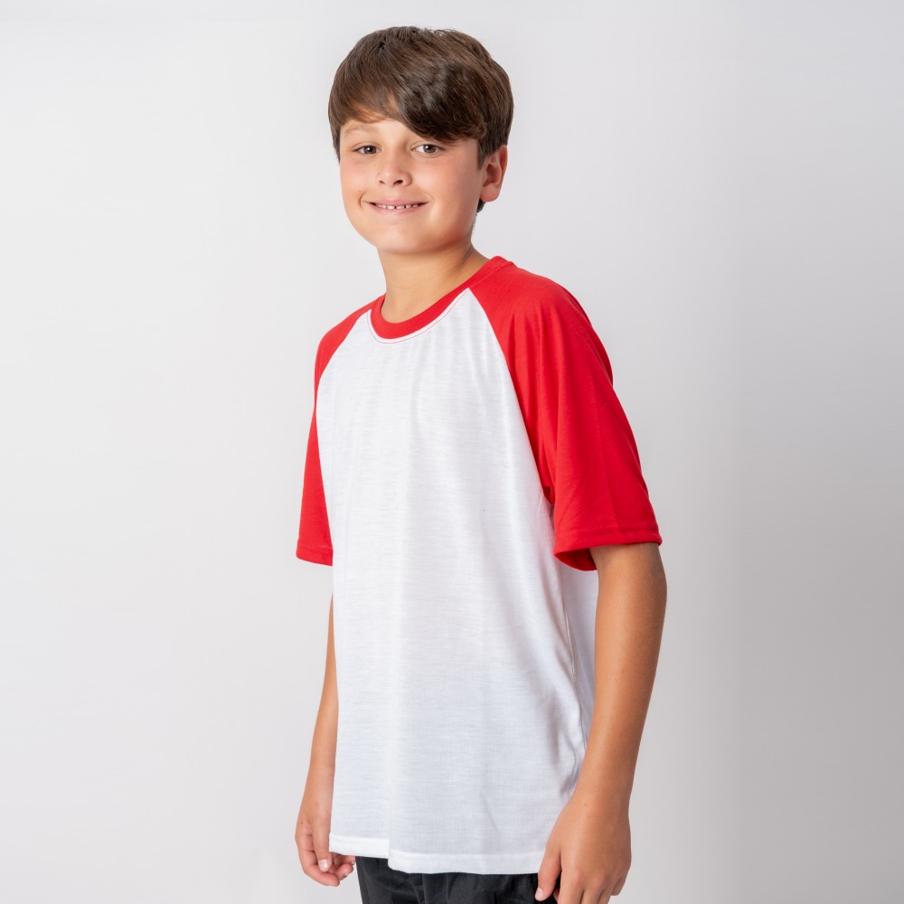 Camiseta Niño Subliprint blanco/rojo