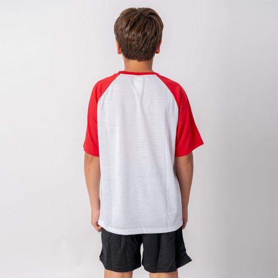 Camiseta Niño Subliprint blanco/rojo