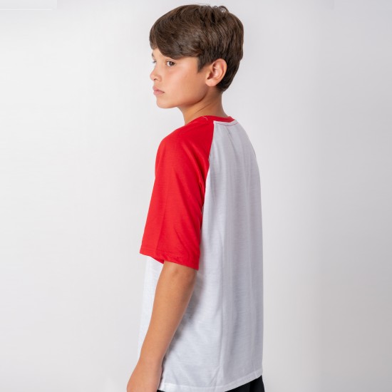 Camiseta Niño Subliprint blanco/rojo