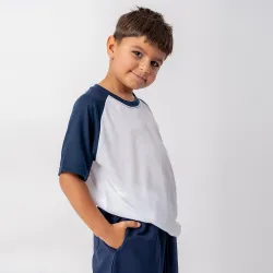 Camiseta Niño Subliprint blanco/azul