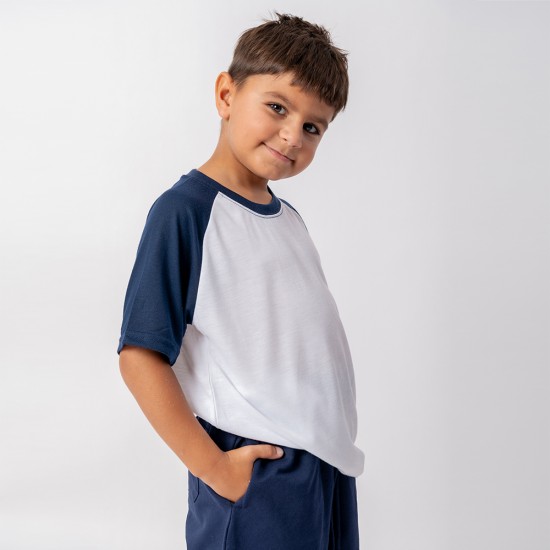 Camiseta Niño Subliprint blanco/azul