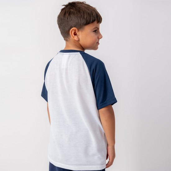 Camiseta Niño Subliprint blanco/azul