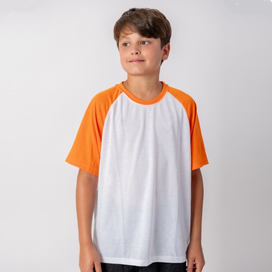 Camiseta Niño Subliprint blanco/naranja
