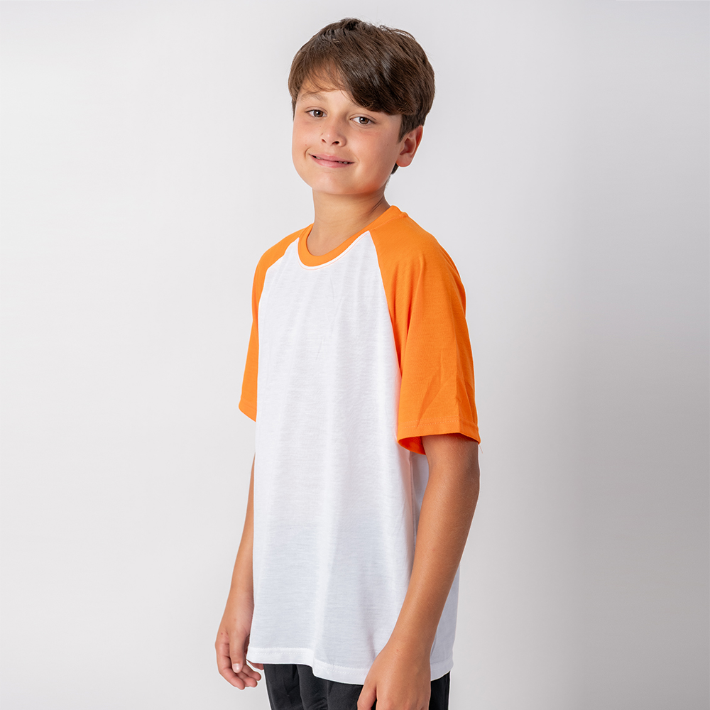 Camiseta Niño Subliprint blanco/naranja