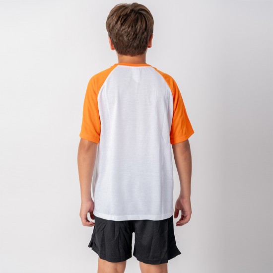 Camiseta Niño Subliprint blanco/naranja