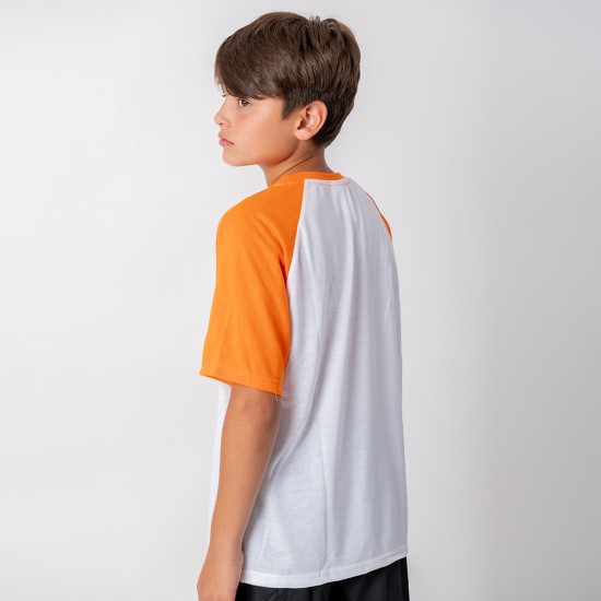 Camiseta Niño Subliprint blanco/naranja