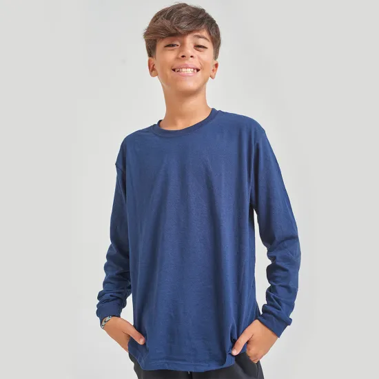 Camiseta Niño manga larga con puño Azul marino Camiseta Niño manga larga con puño Azul marino