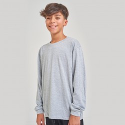 Camiseta Niño manga larga con puño Gris melange Camiseta Niño manga larga con puño Gris melange