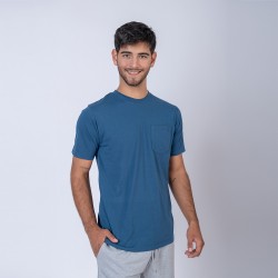 Camiseta pocket azul piedra