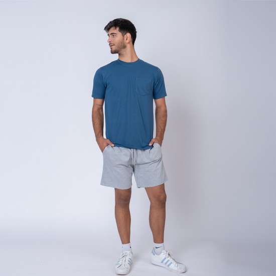 Camiseta pocket azul piedra