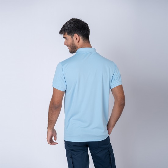 Remera polo dry celeste