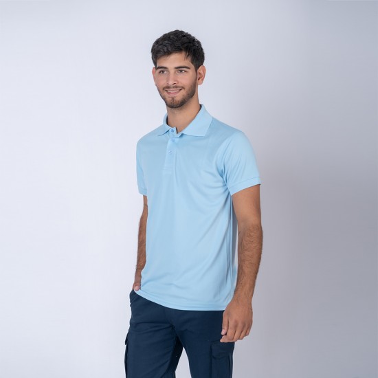Remera polo dry celeste