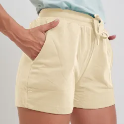 Short dama French Terry Beige