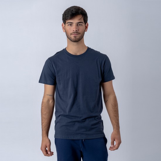 Camiseta slim algodon azul marino