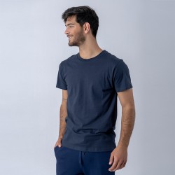 Camiseta slim algodon azul marino