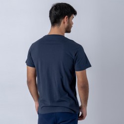 Camiseta slim algodon azul marino