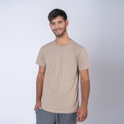 Camiseta slim algodon beige