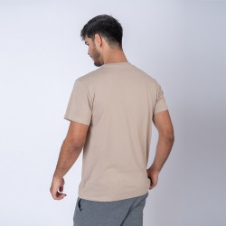 Camiseta slim algodon beige