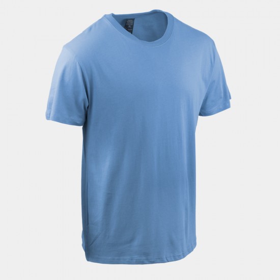 Camiseta slim algodon azul piedra