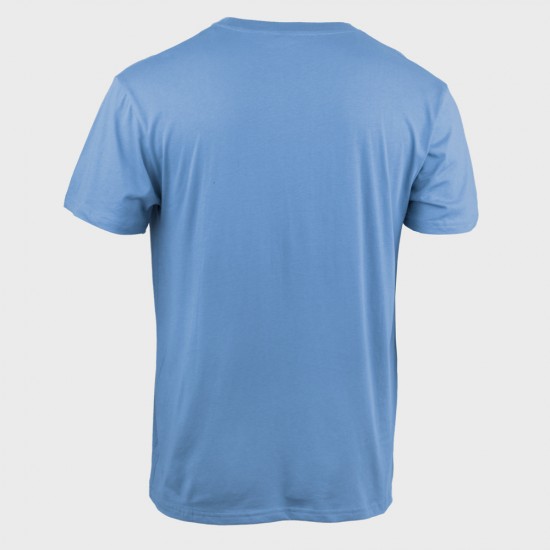 Camiseta slim algodon azul piedra