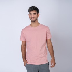 Camiseta slim algodon rosado