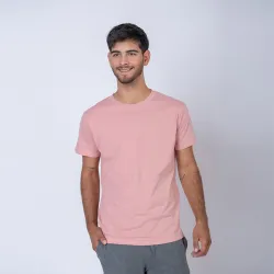 Camiseta slim algodon rosado