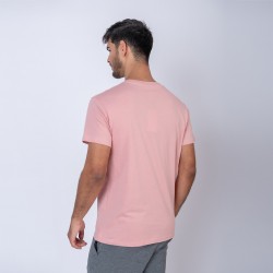 Camiseta slim algodon rosado