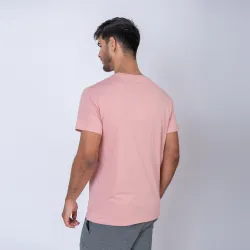Camiseta slim algodon rosado