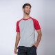 Camiseta Subliprint gris melange/rojo