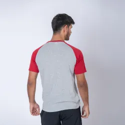 Camiseta Subliprint gris melange/rojo