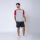 Camiseta Subliprint gris melange/rojo