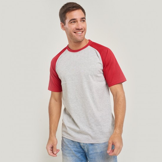 Camiseta Subliprint gris melange/rojo