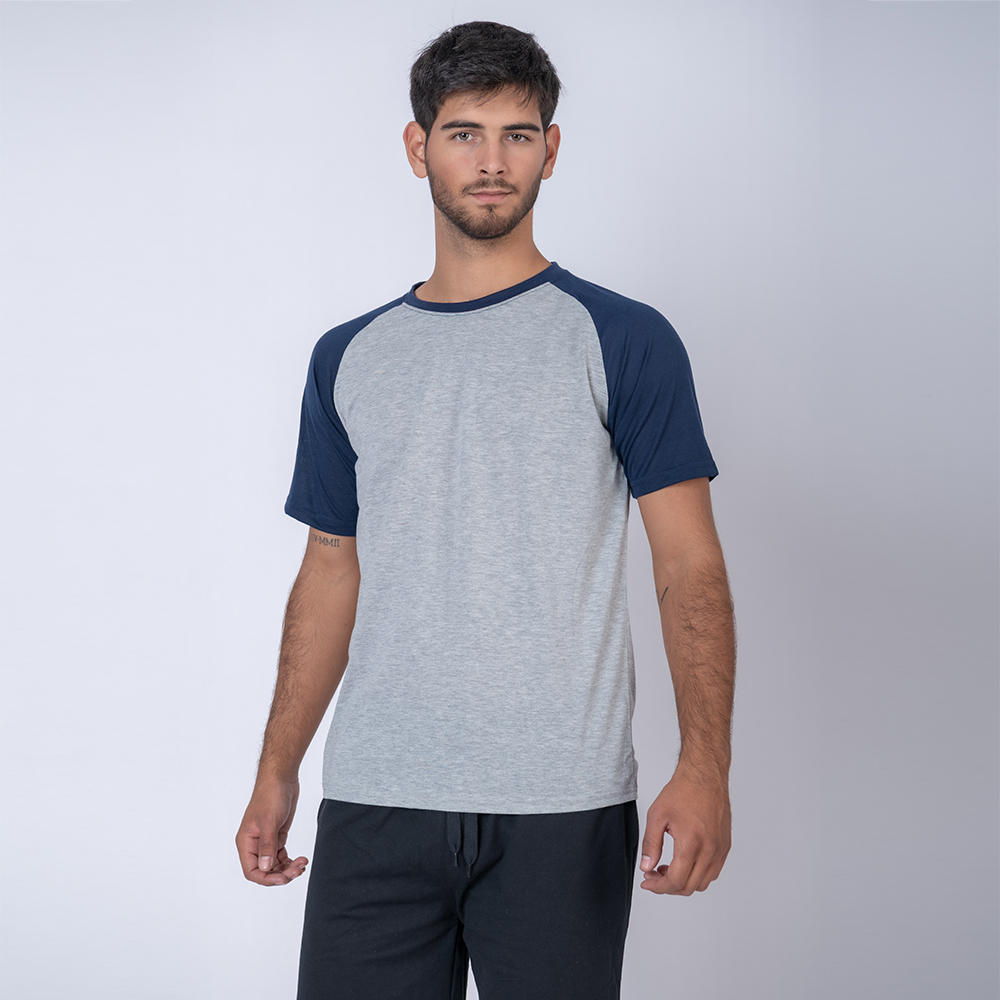 Camiseta subliprint gris mel/az