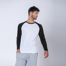 Camiseta Subliprint Manga Larga blanco/negro