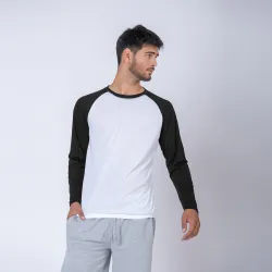 Camiseta Subliprint Manga Larga blanco/negro