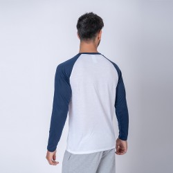 Camiseta Subliprint Manga Larga blanco/azul