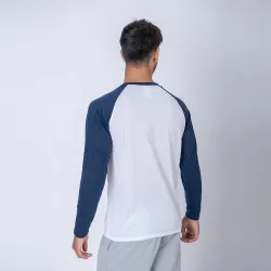 Camiseta Subliprint Manga Larga blanco/azul