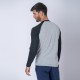 Camiseta Subliprint Manga Larga gris melange/negro