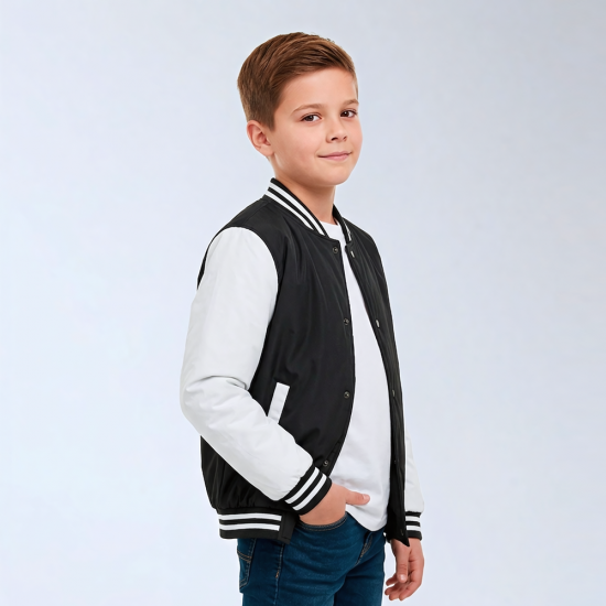 Campera California Niño Negro/Blanco